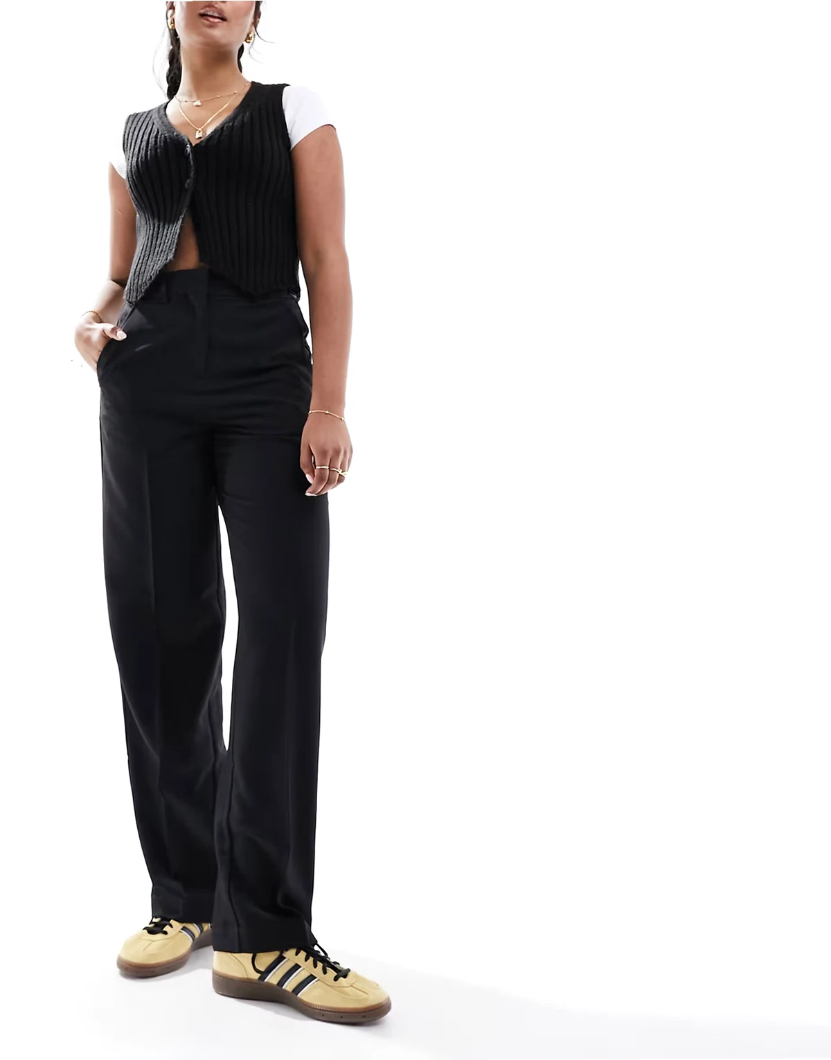 – Mary – Elegante Hose in Schwarz mit hohem Bund