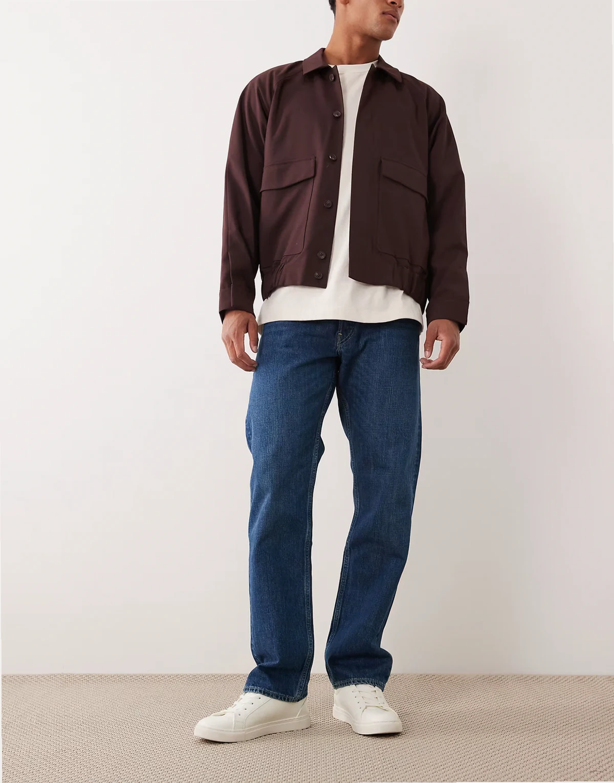 – Cliff – Klassische, gerade Jeans mit Vintage-Waschung in Mittelblau