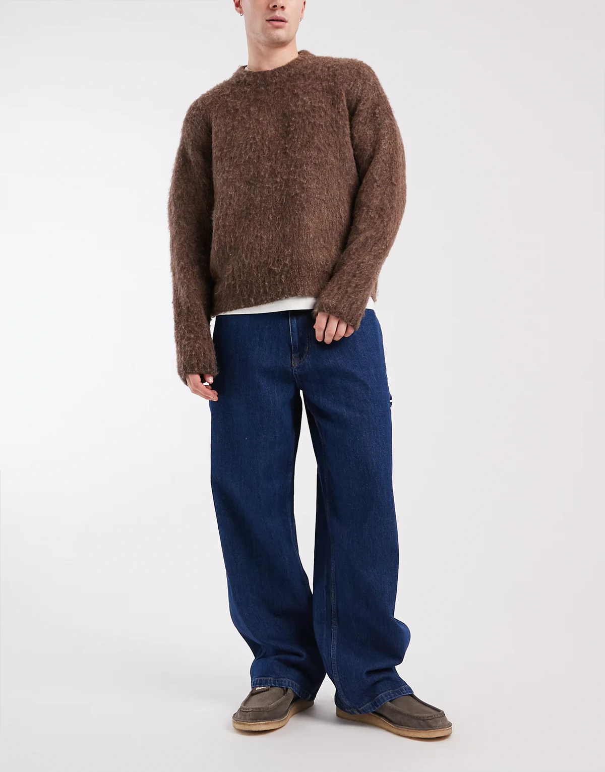 – Theo – Weite Jeans in dunkelblauer Waschung