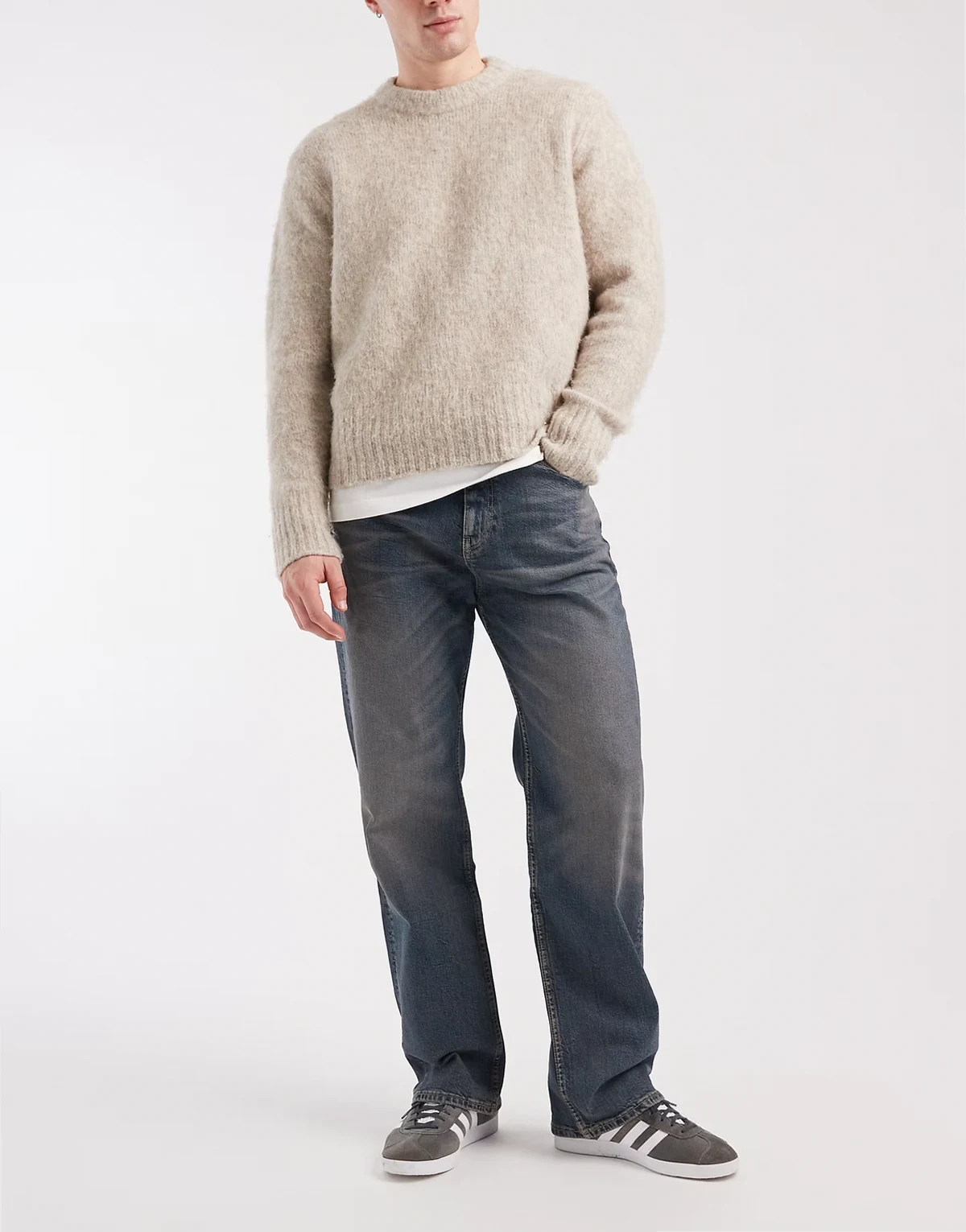 Otis regular straight leg jeans in mid wash blue