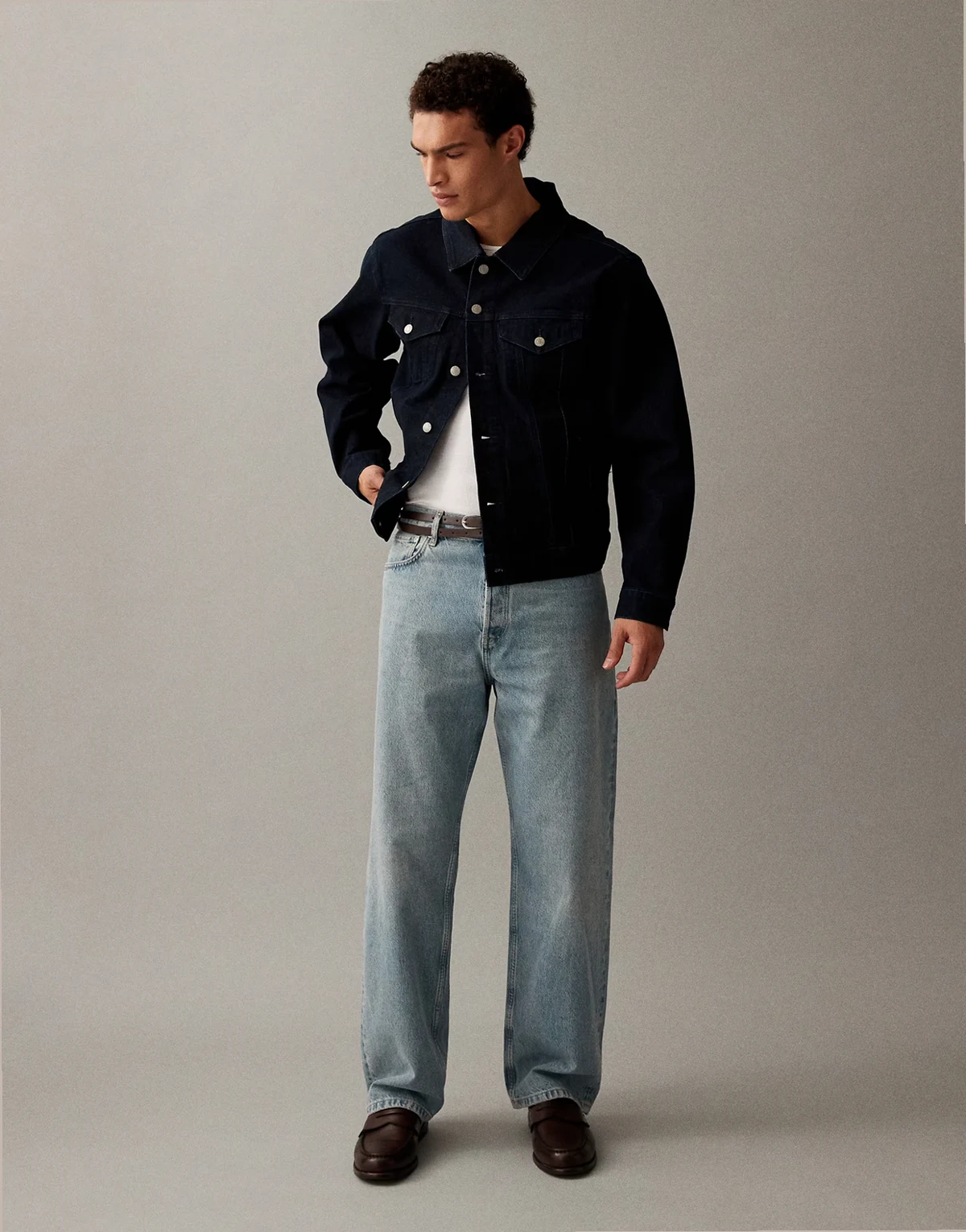 – Mist – Baggy-Fit-Jeans in staubigem Hellblau mit weitem Bein und niedrigem Bund