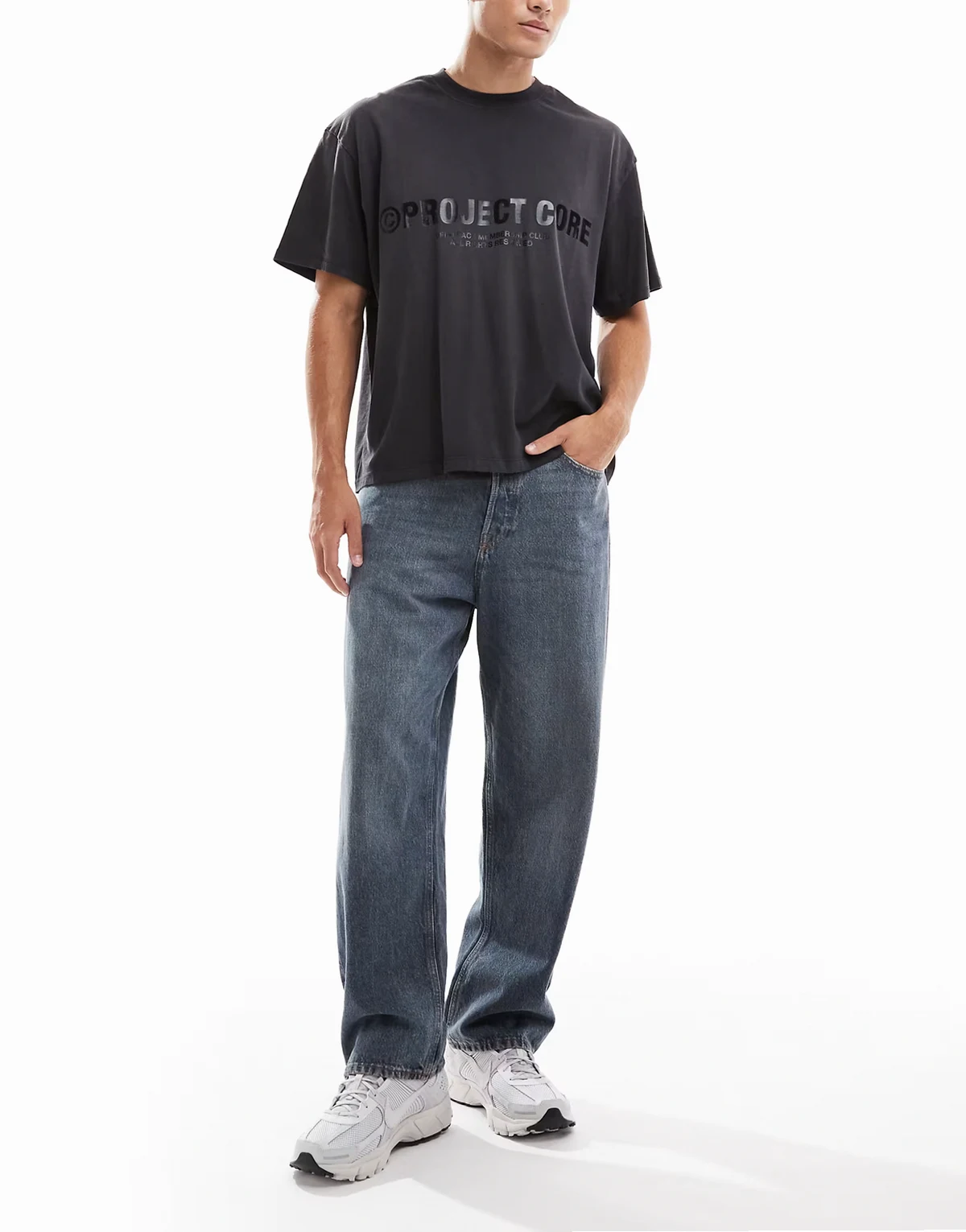 – Alex – Weite Jeans in Dunkelblau