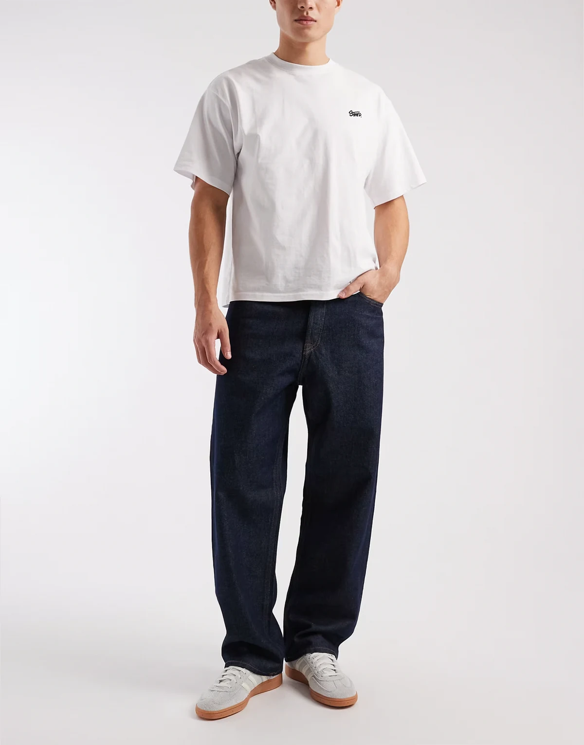 – Alex – Weite Jeans in Raw-Waschung