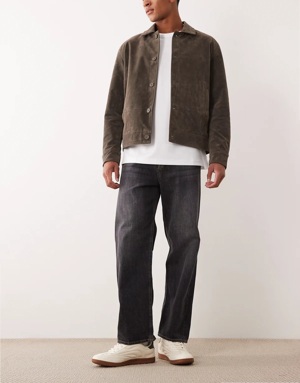 – Alex – Weite Jeans in grauer Waschung