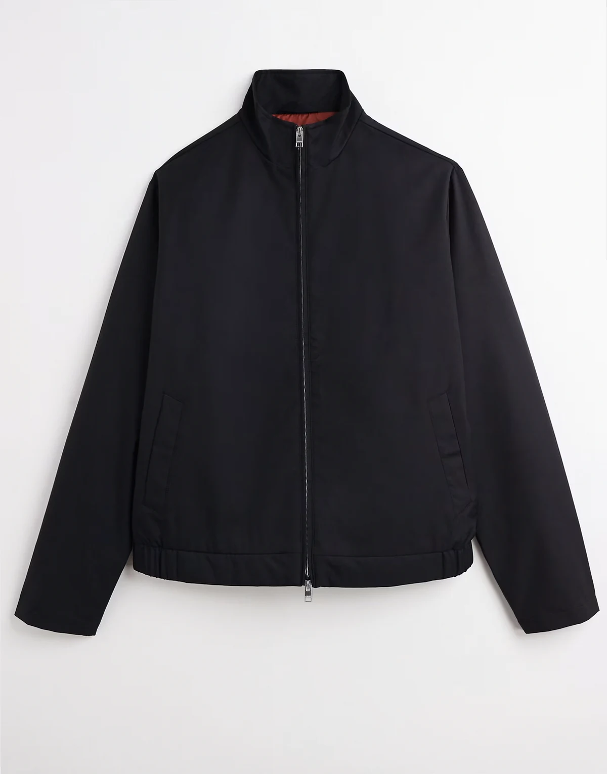 – Harrington-Jacke in Schwarz mit Zwei-Wege-Reißverschluss