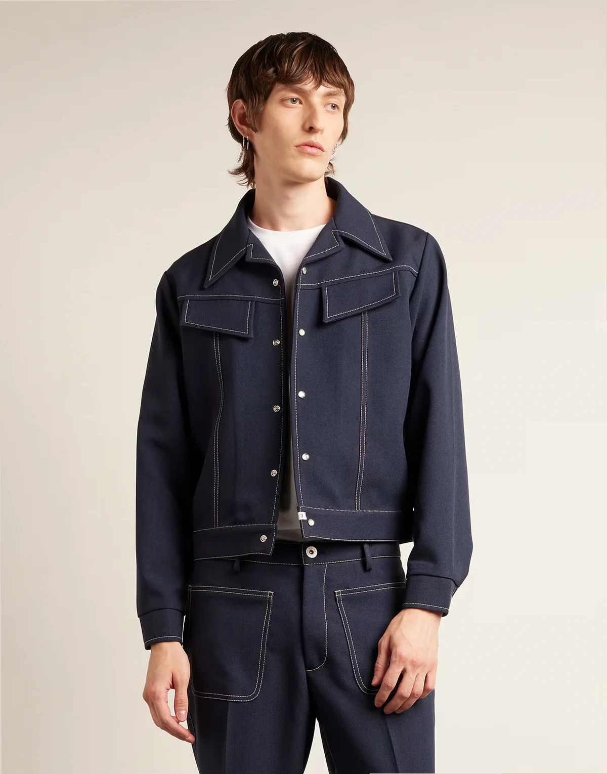 Archive collection pendale denim jacket in dark indigo