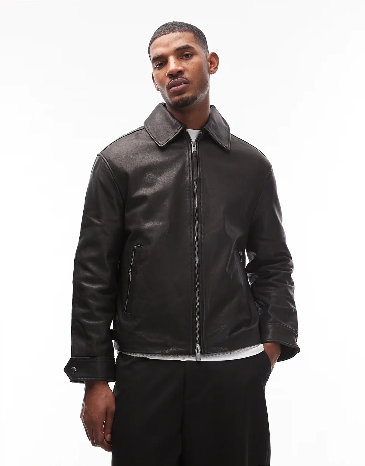 Garrison leather jacket in black
