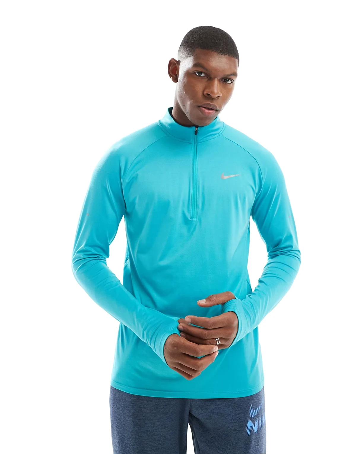 Stride half zip sweatshirt in light blue