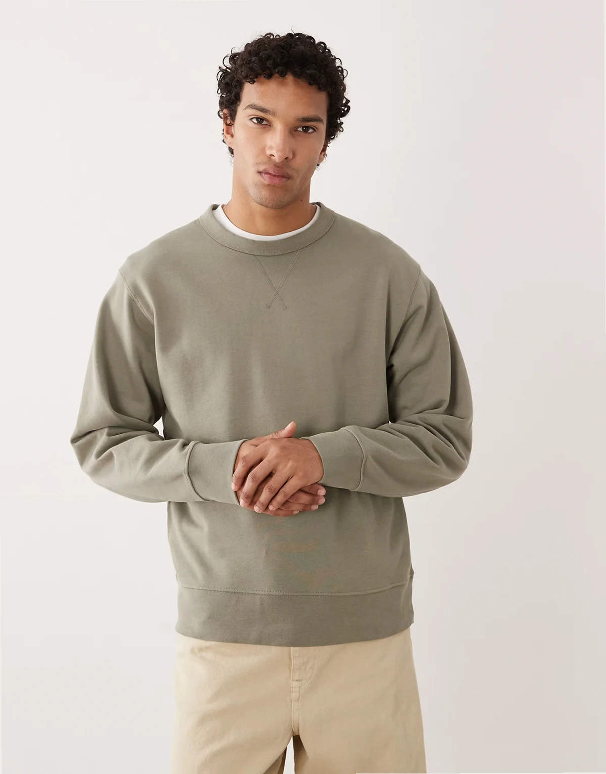 vintage look sweatshirt in khaki