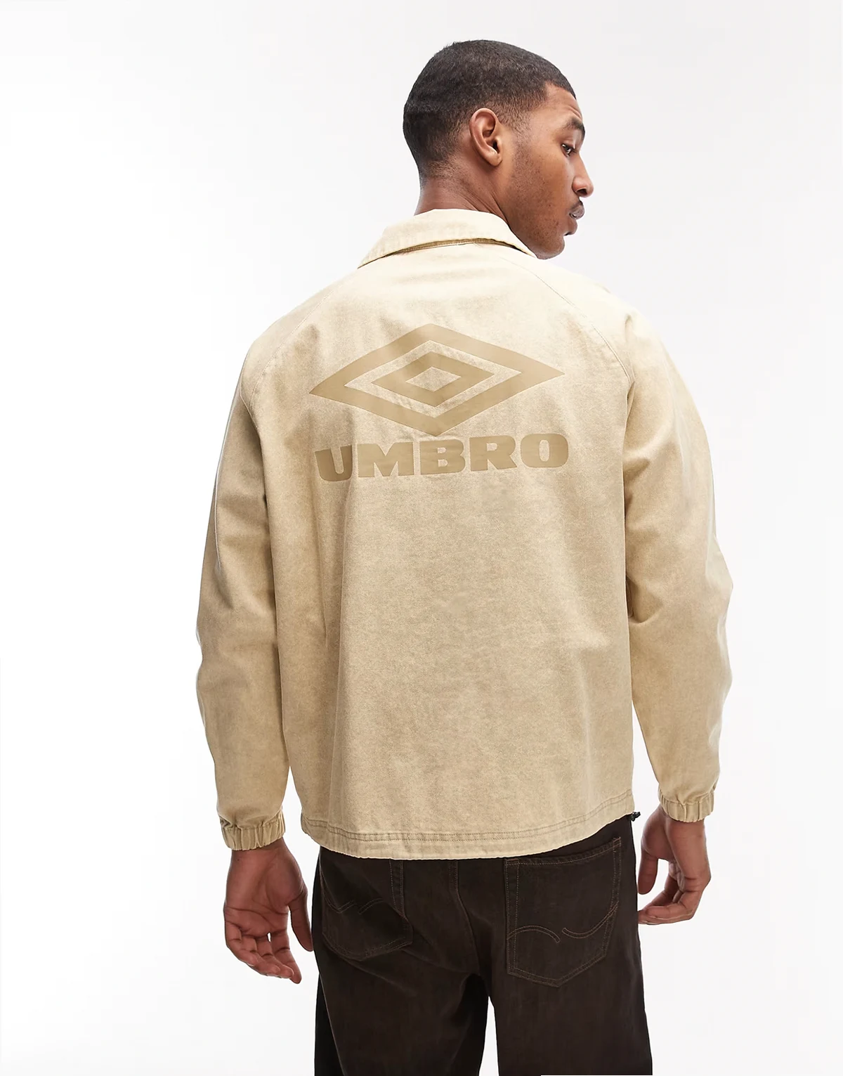 Drill top in washed beige