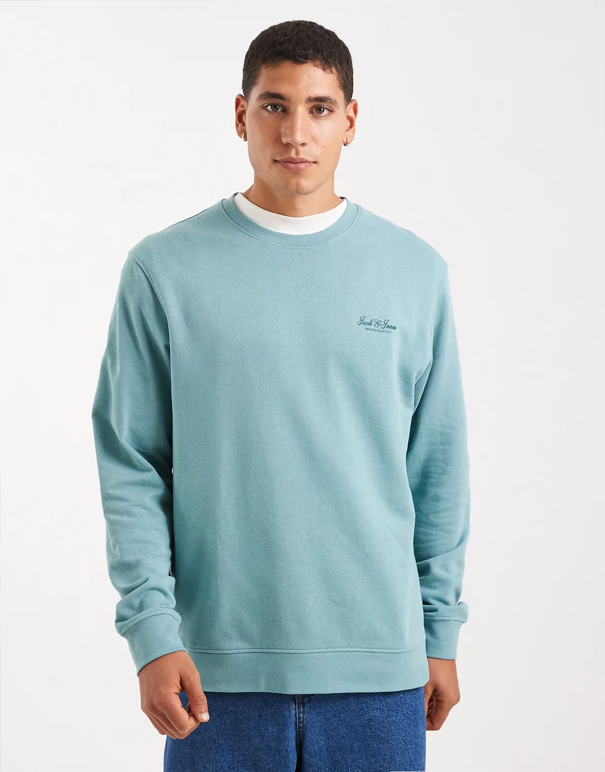 – Sweatshirt in Aqua-Grün mit Logo-Schriftzug