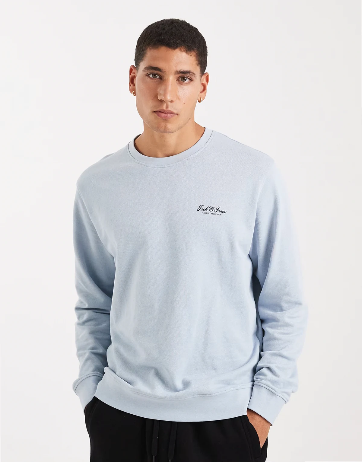 – Sweatshirt in Hellblau mit Schriftzug-Logo