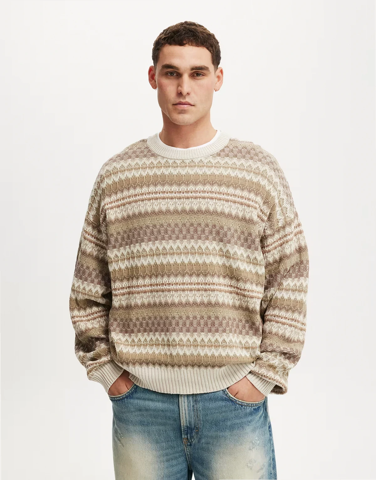 Garage knit sweater in off white