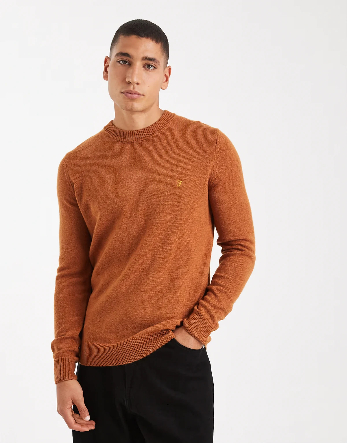 maidstone lambswool sweater in orange