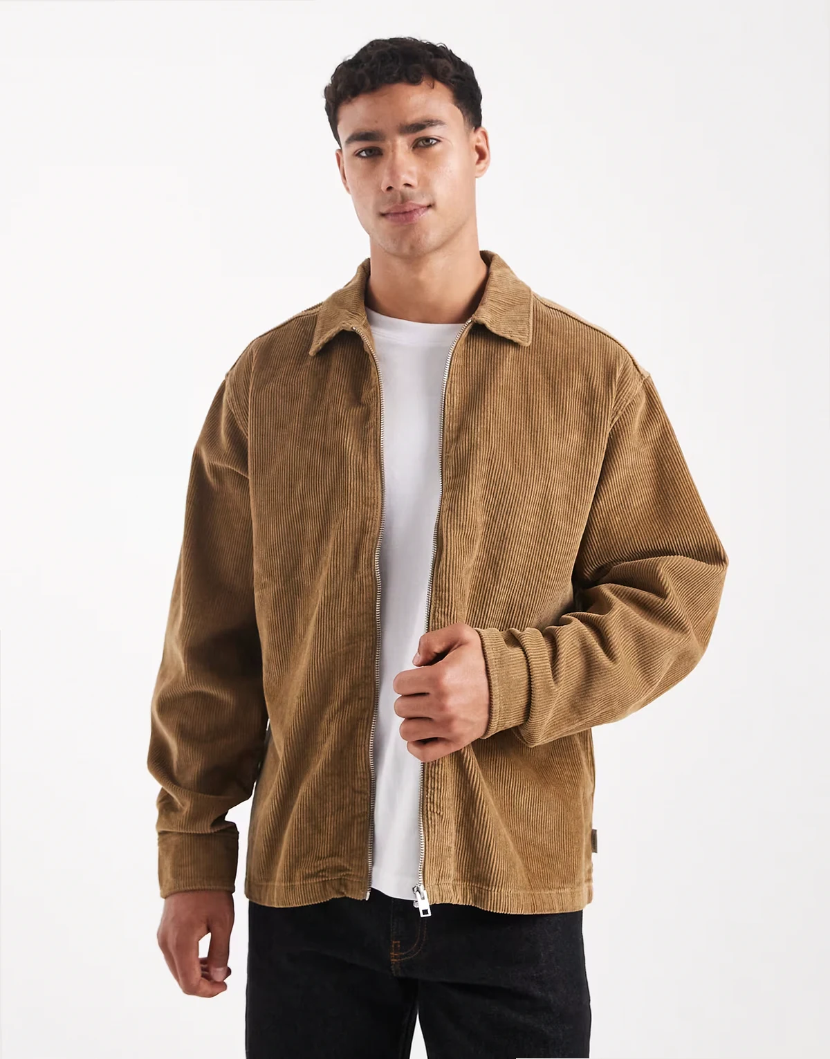 – Cord-Hemdjacke in Beige