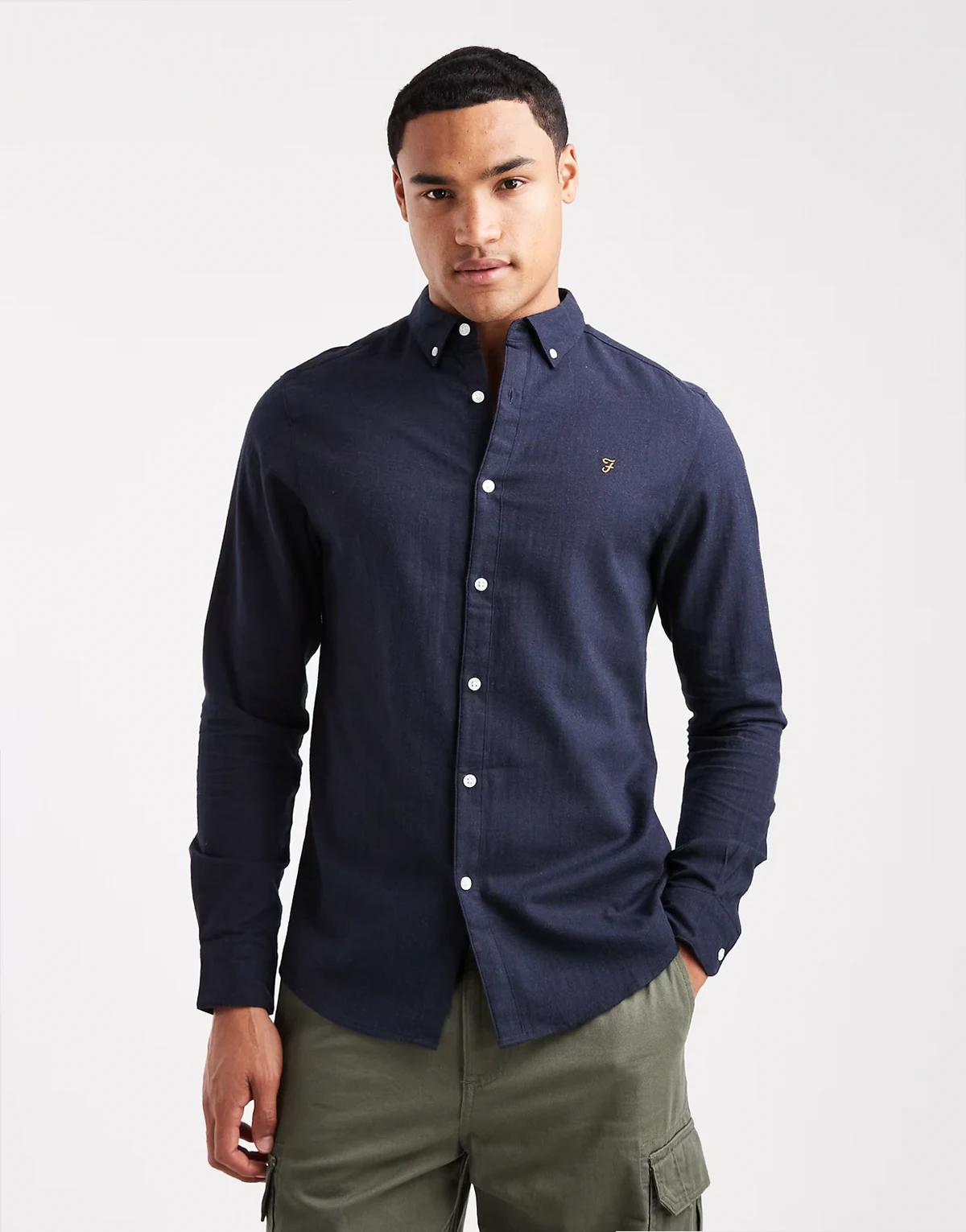 – Milners – Granatowa koszula z długimi rękawami