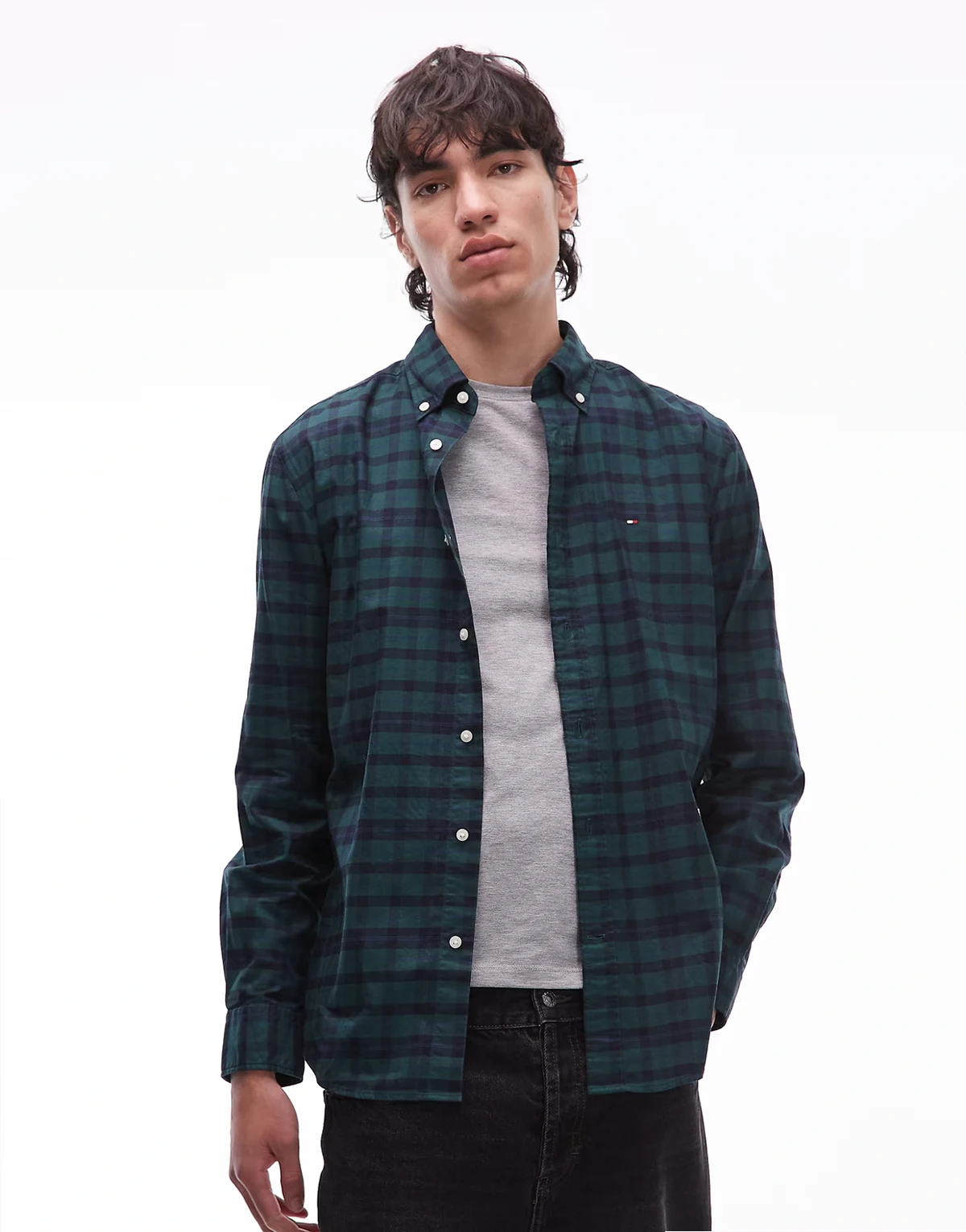 – Grün kariertes Hemd