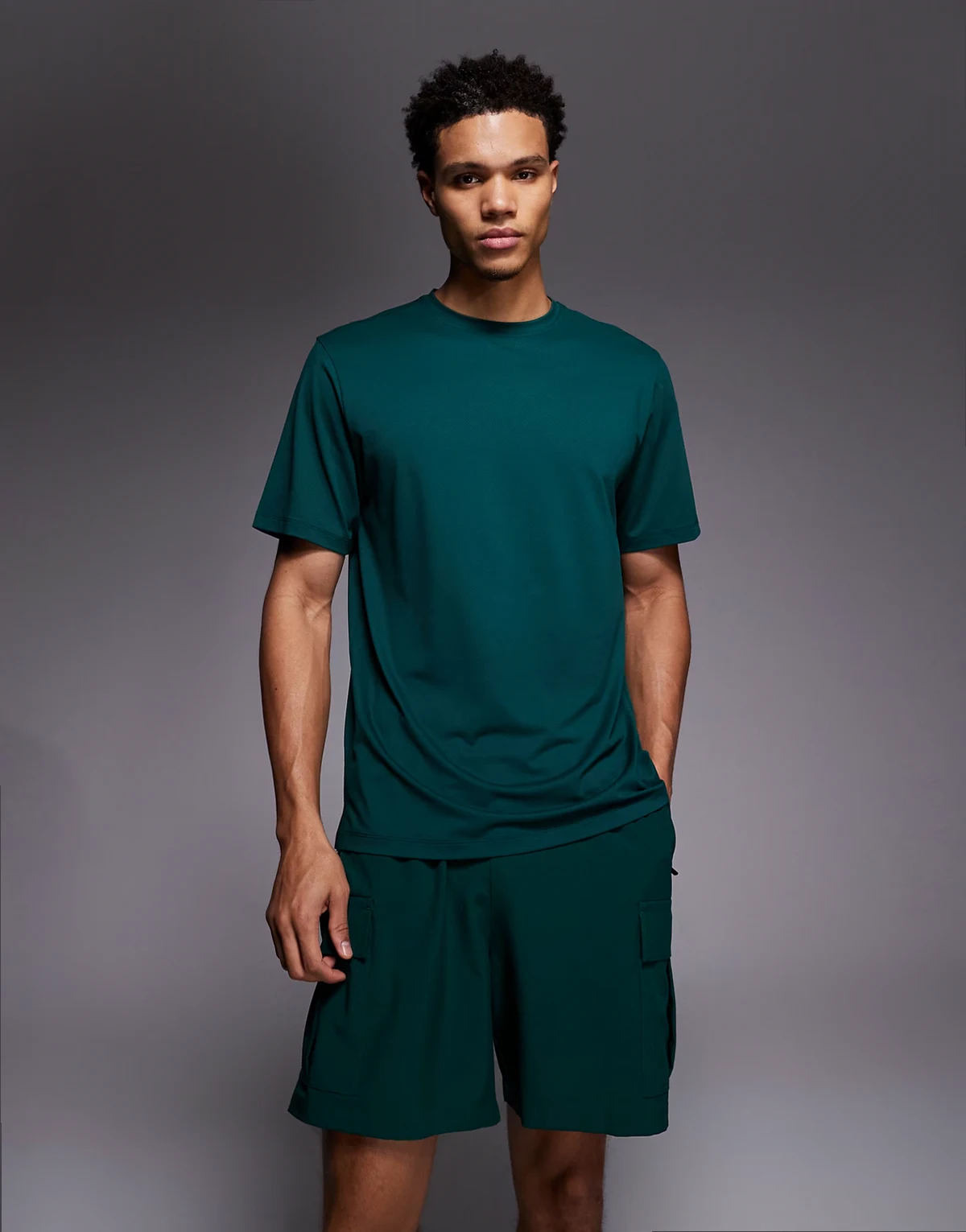 – Icon – Sport-T-Shirt aus schnell trocknendem Netzstoff in Flaschengrün