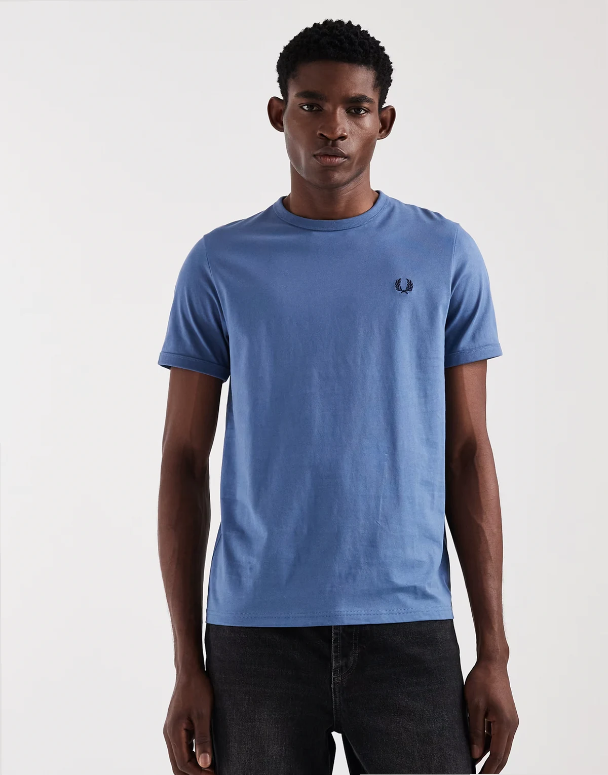 logo ringer T-shirt in bright blue