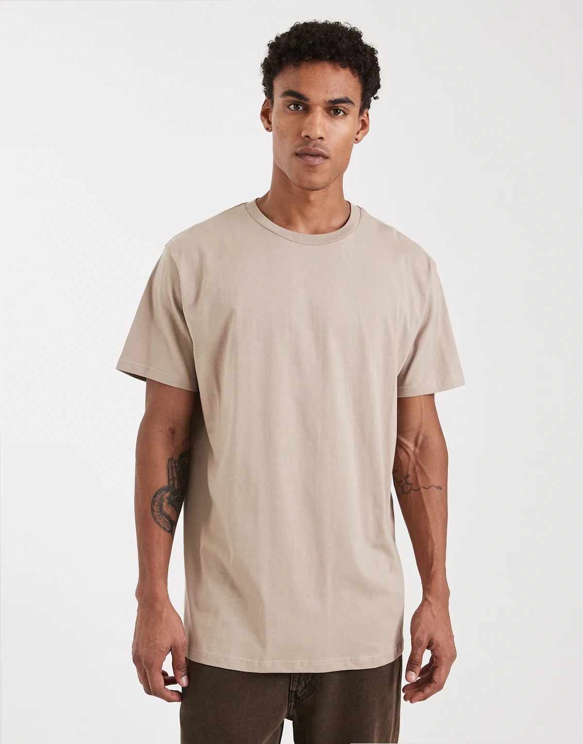 oversized crew neck T-shirt in taupe