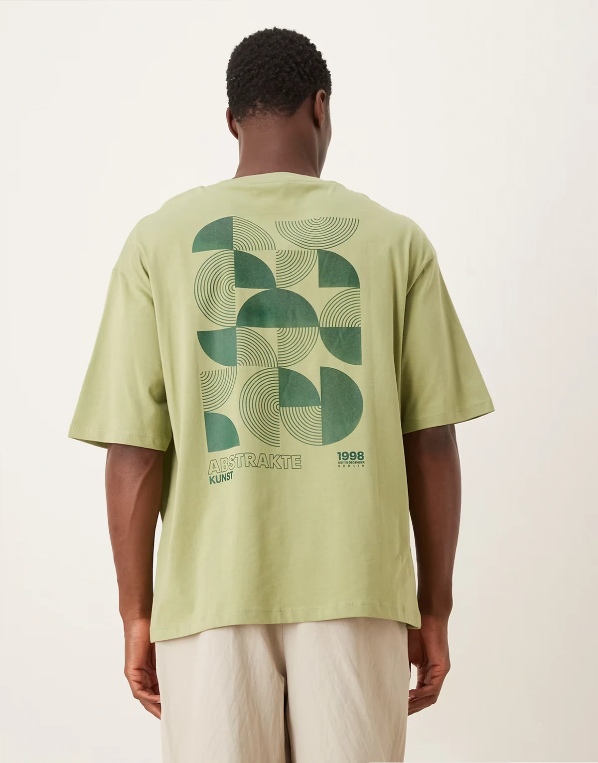 oversized T-shirt with abstract backprint in green