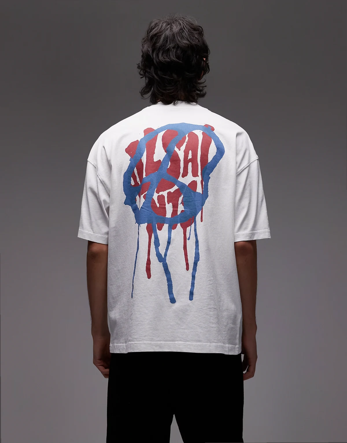 runner peace graphic T-shirt in white