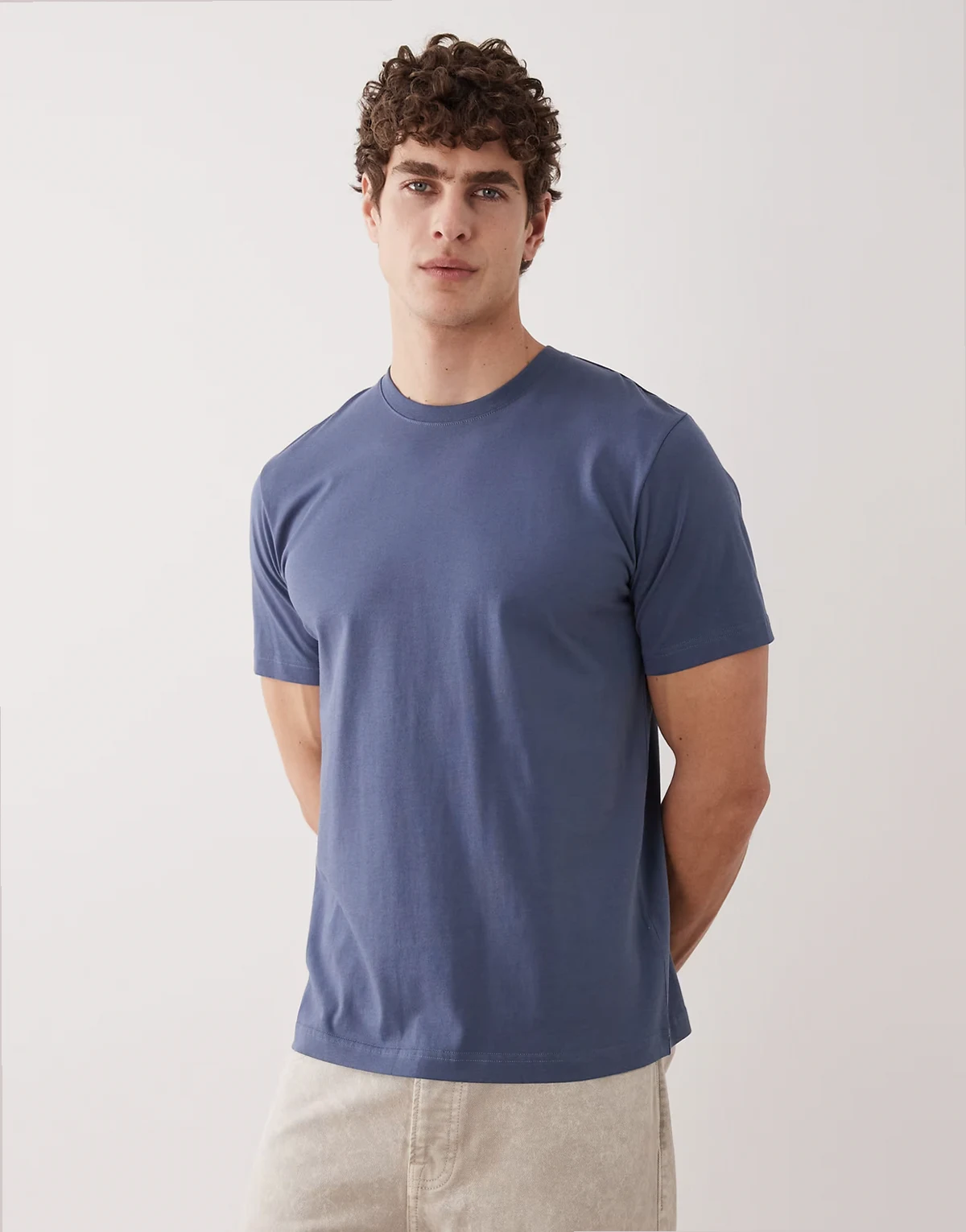 jersey T-shirt in dark blue