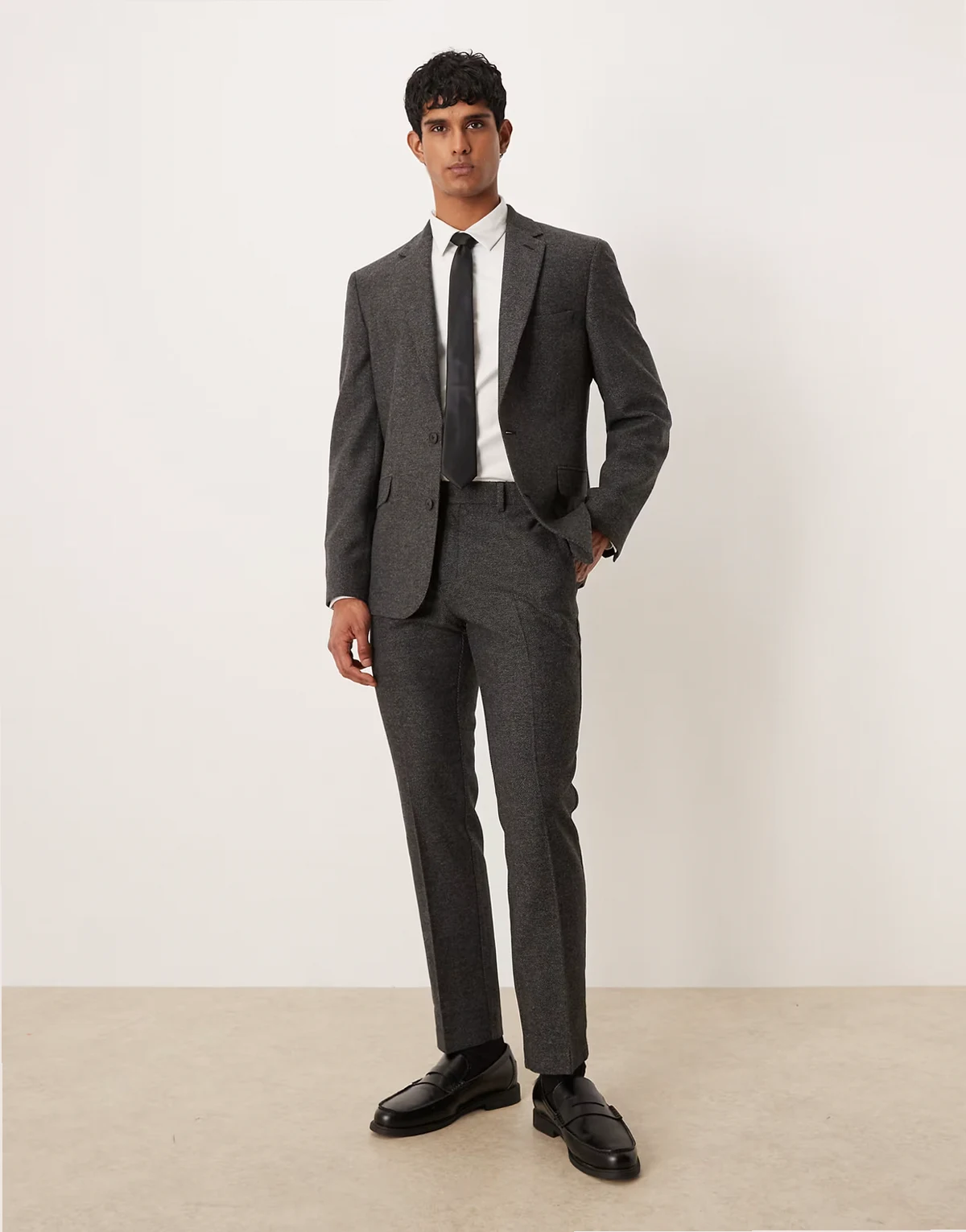 – Slim-Fit-Anzughose in Anthrazit mit Wollanteil