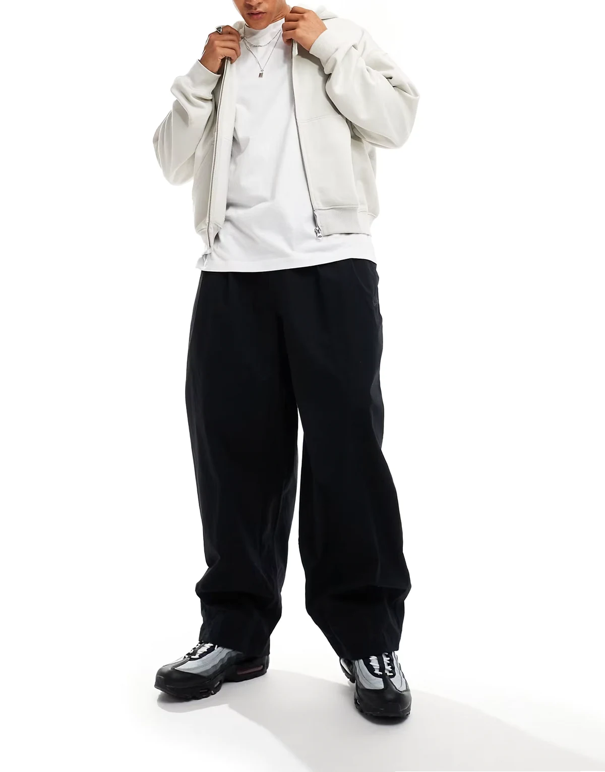 Club woven balloon pants in black