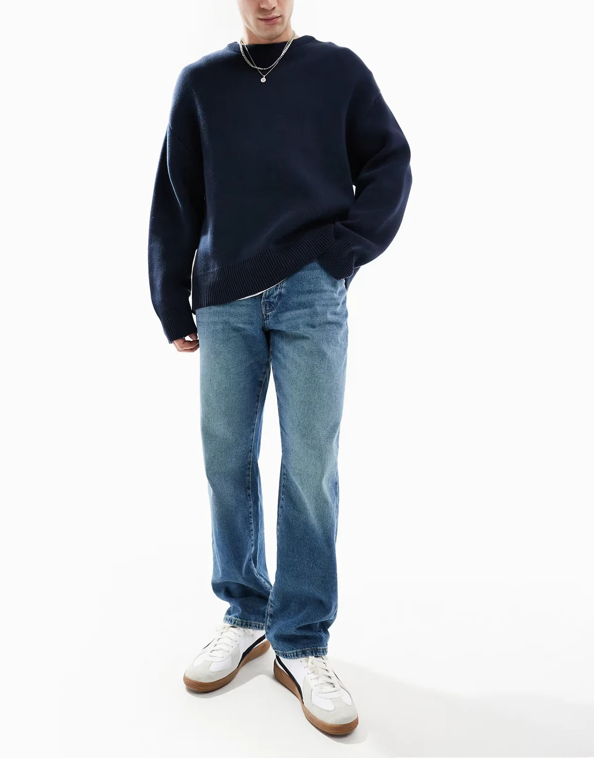 – Edge – Jeans mit geradem Schnitt in verwaschenem Dunkelblau