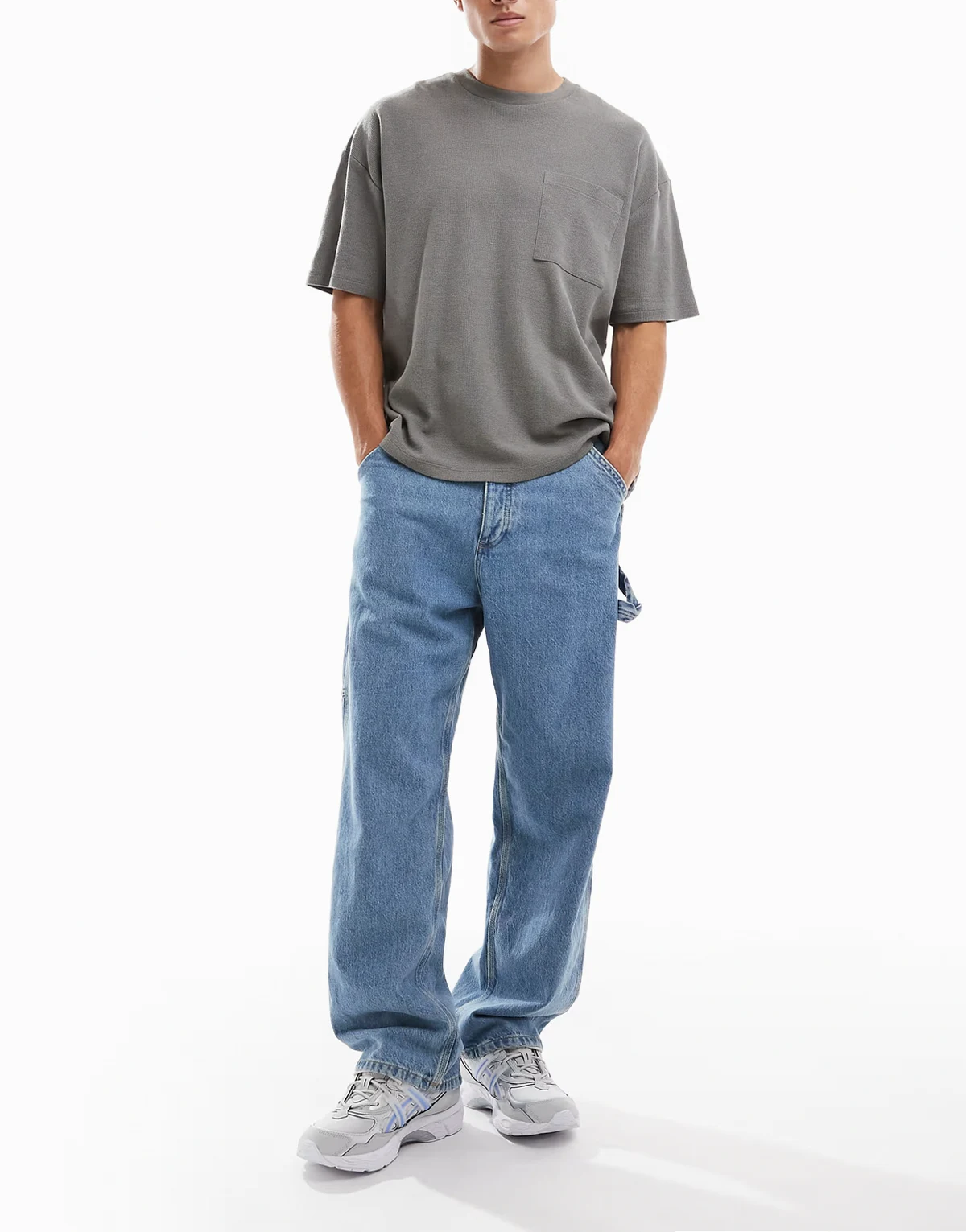 – Alex – Niebieskie jeansy baggy o fasonie carpenter