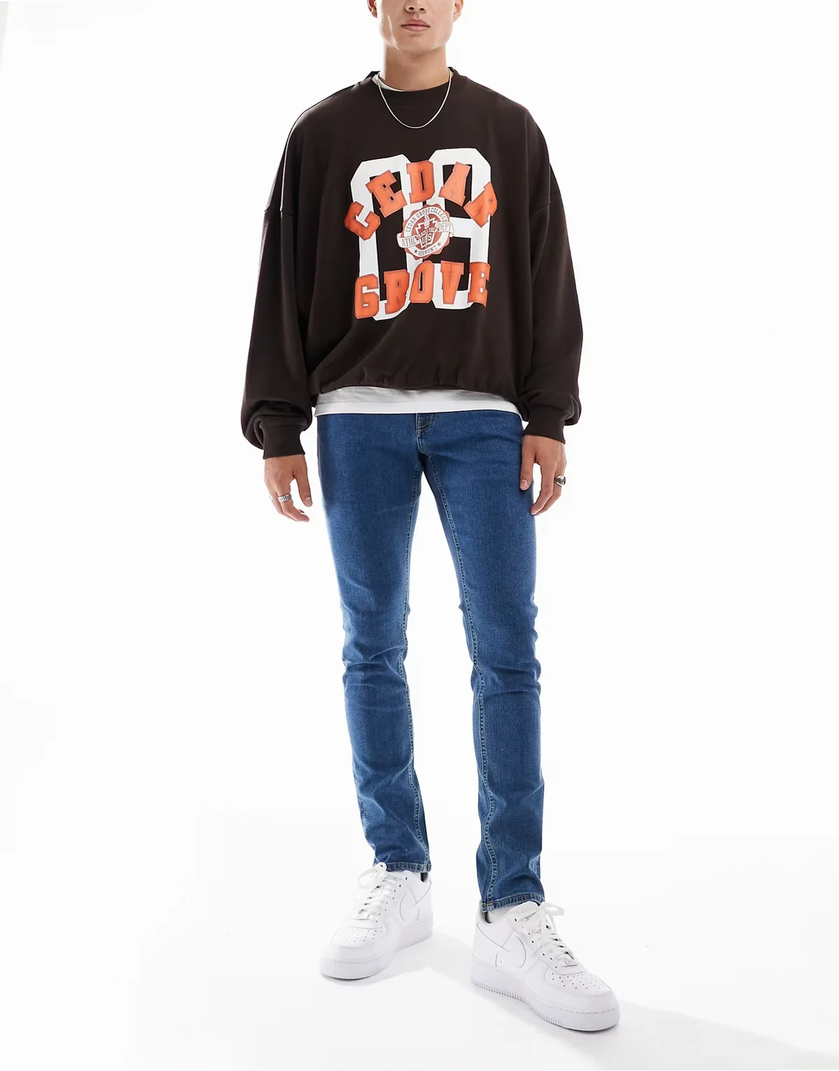 – Luke – Schmal geschnittene Jeans in Mittelblau