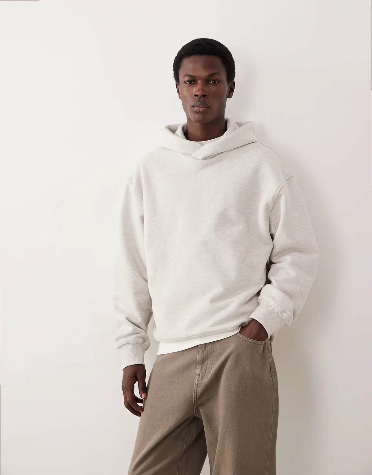 oversized super heavyweight hoodie in heather gray