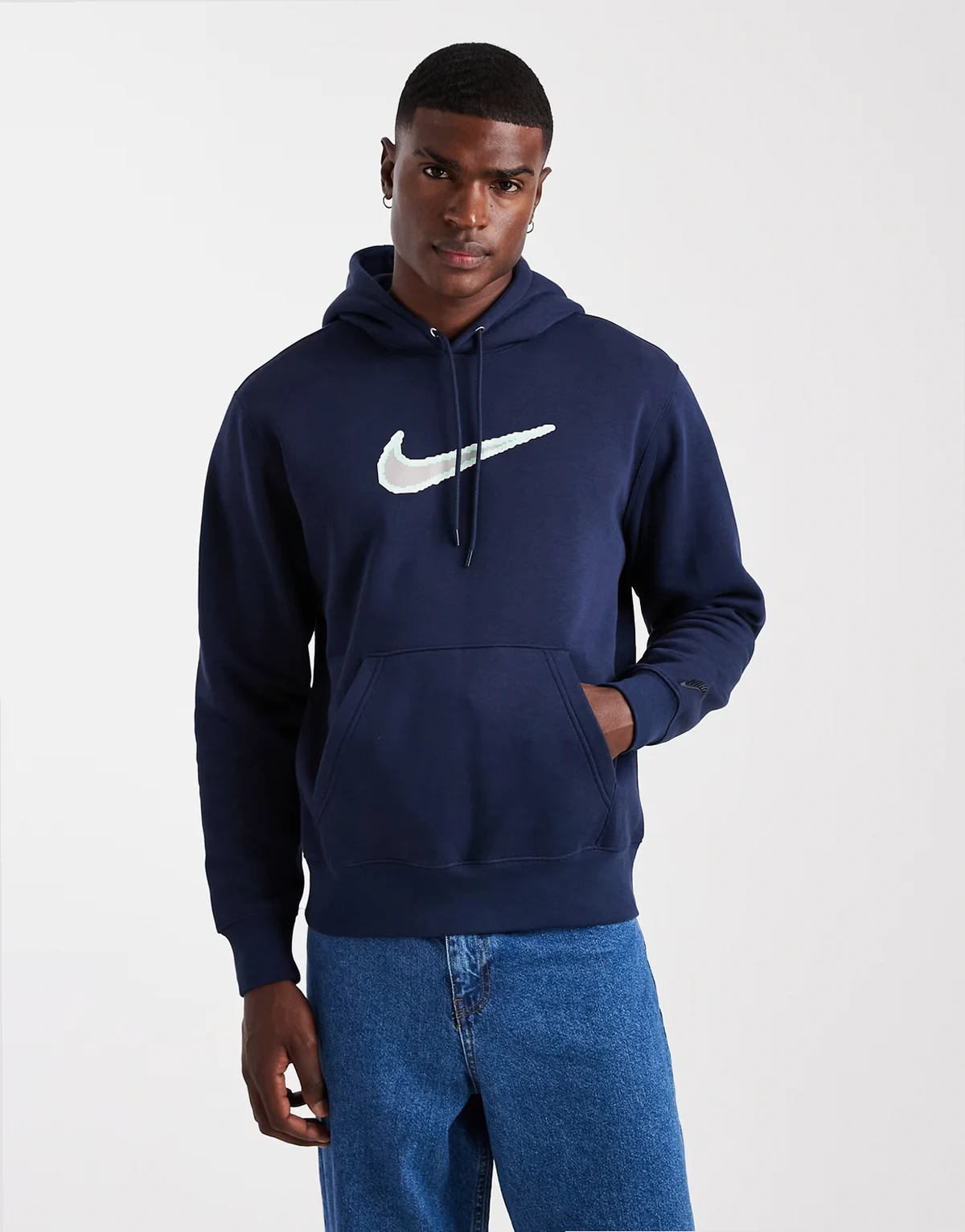 Club Swoosh logo hoodie in navy