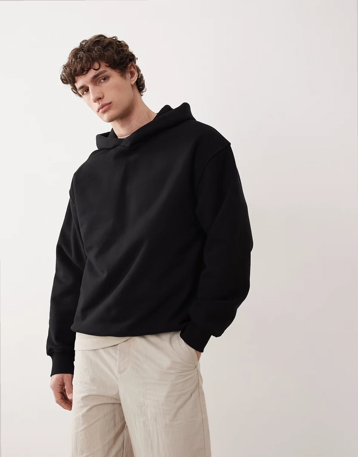 oversized super heavyweight hoodie in black