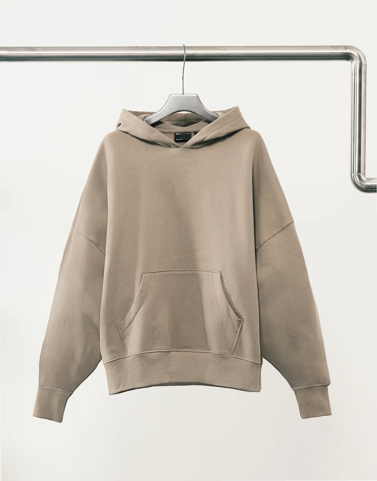 – Beżowa gruba bluza z kapturem premium o kroju oversize 400 g/m²