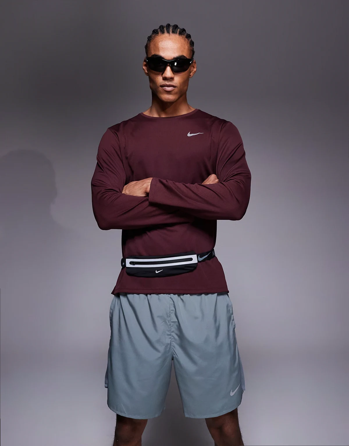 Miler DRI-Fit long sleeve T-shirt in burgundy