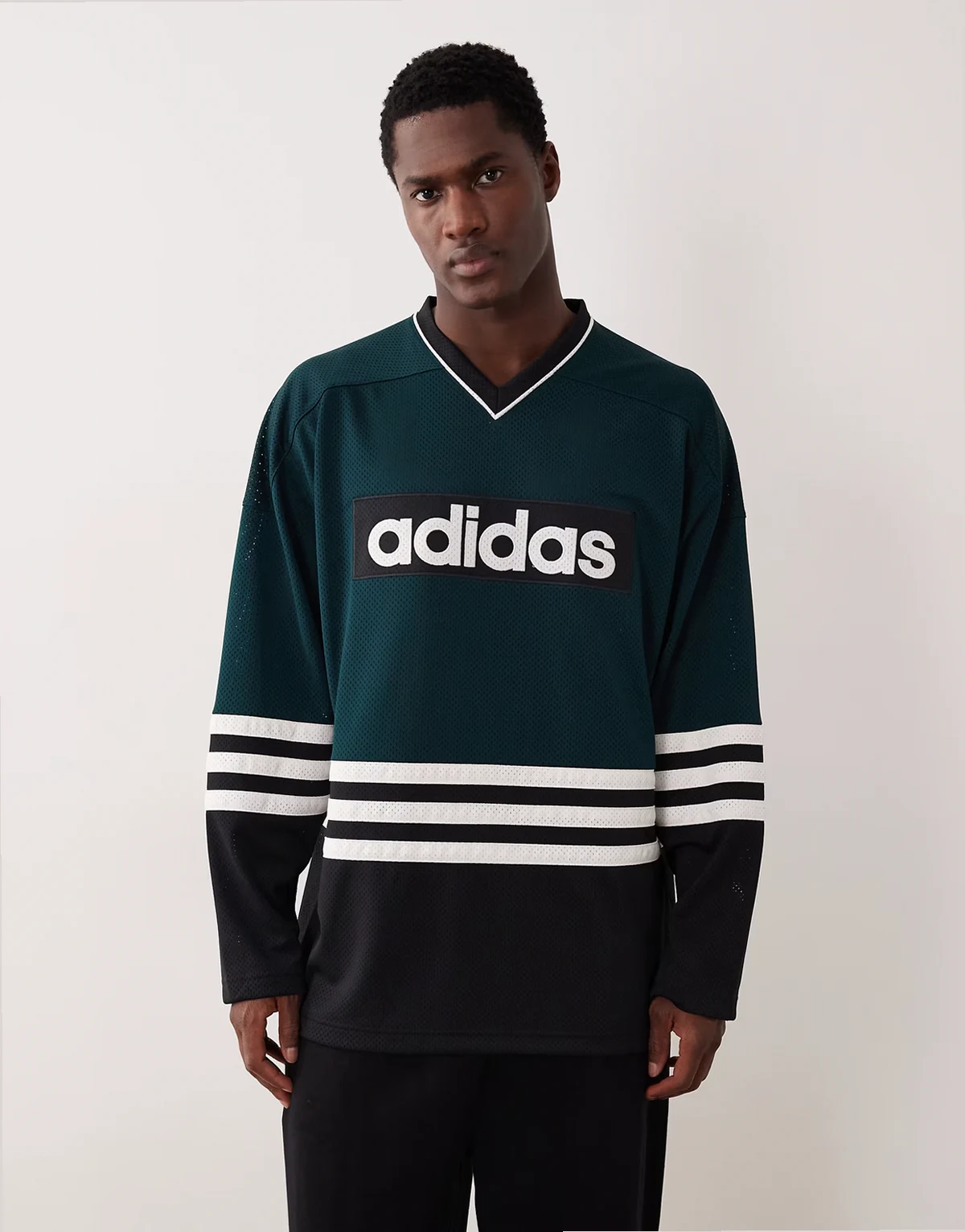 unisex hockey jersey in green and white