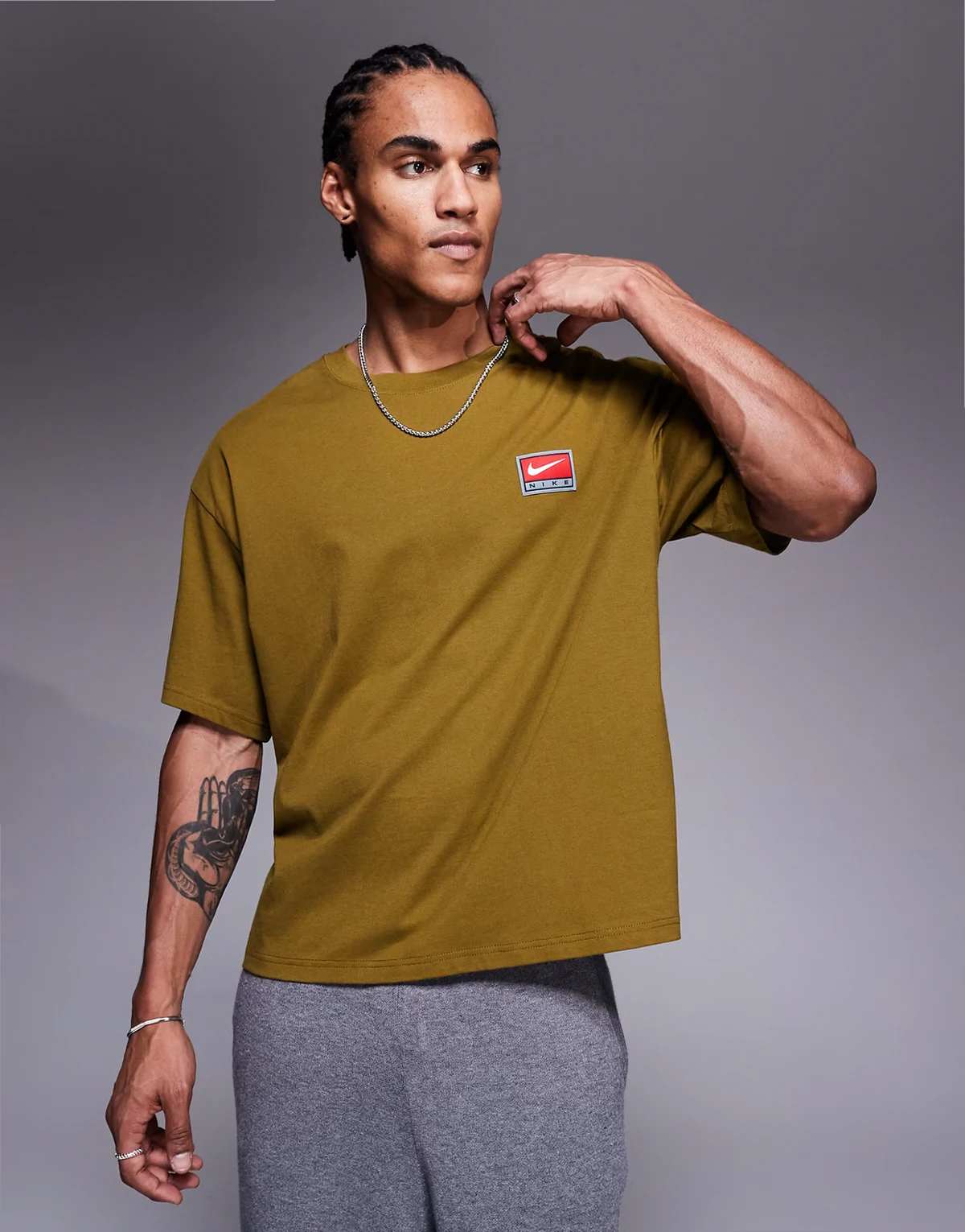 boxy T-shirt in khaki