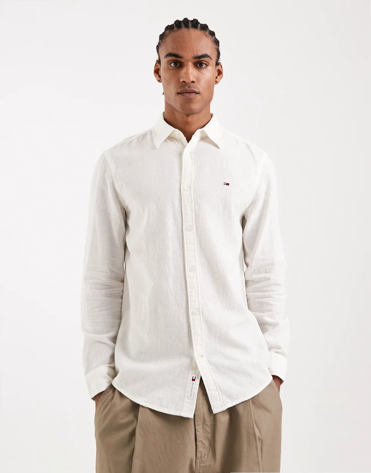 – Hemd aus Leinenmischung in Weiß