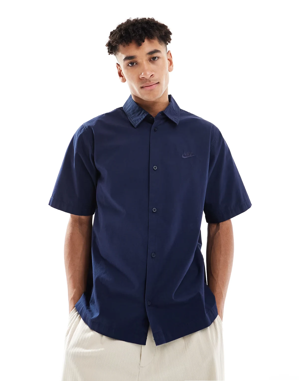 Club short sleeve woven shirt in navy
