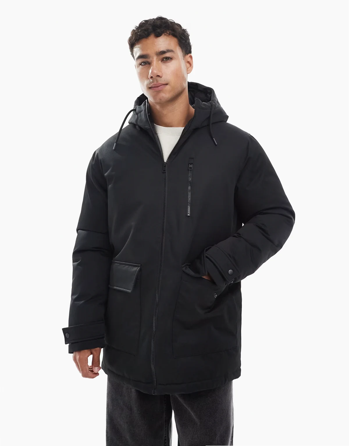 parka jacket in black