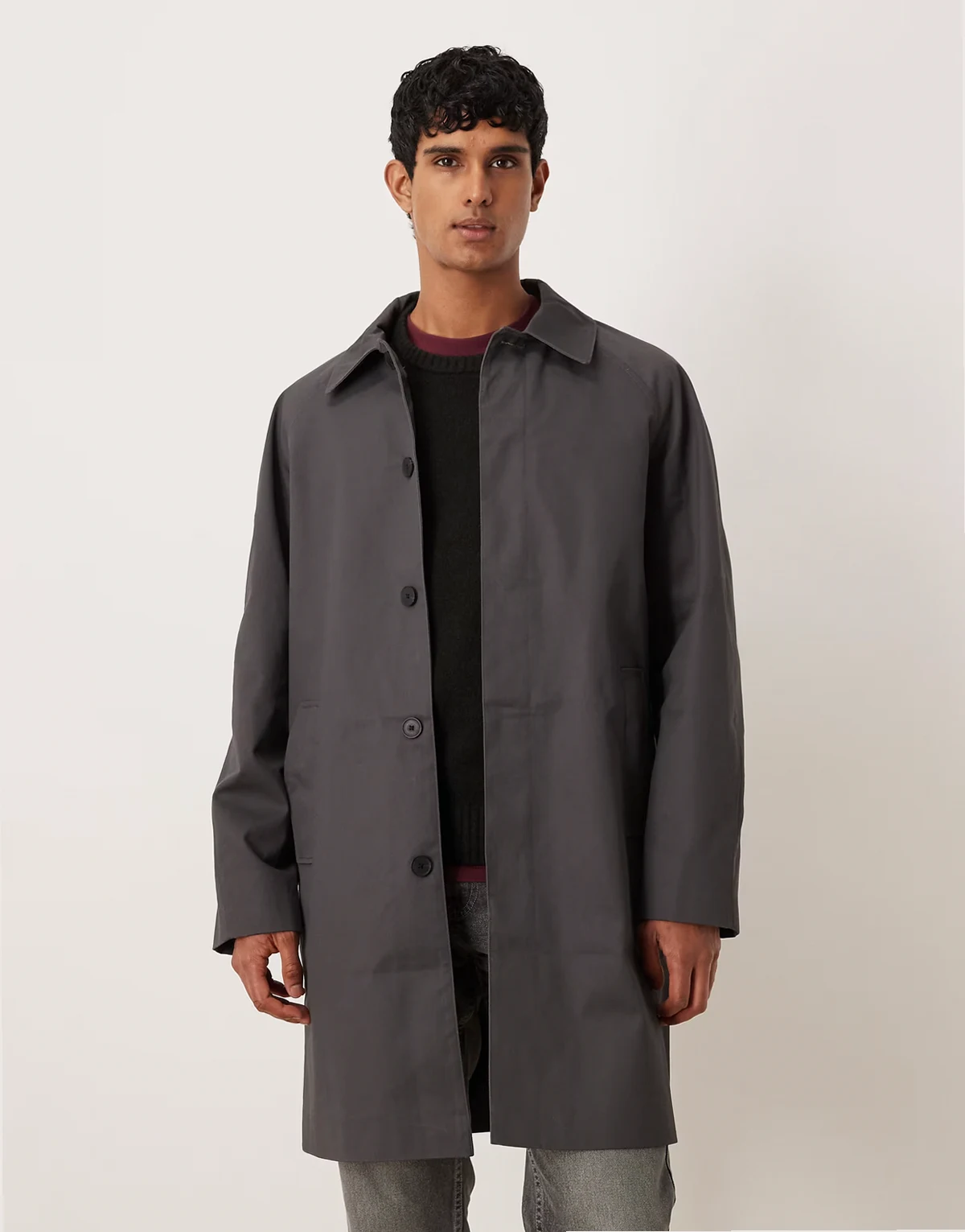 – Oversize-Trenchcoat in Anthrazit