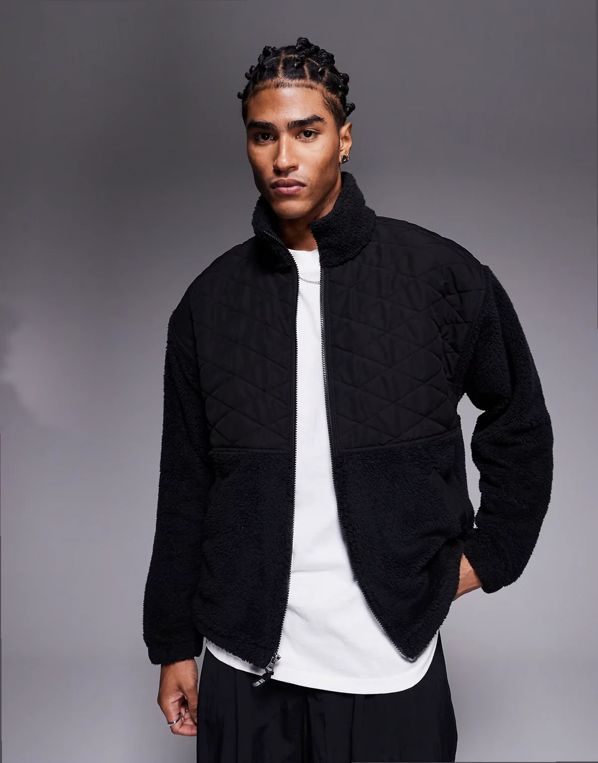 Full Zip Cabin Fleece in black