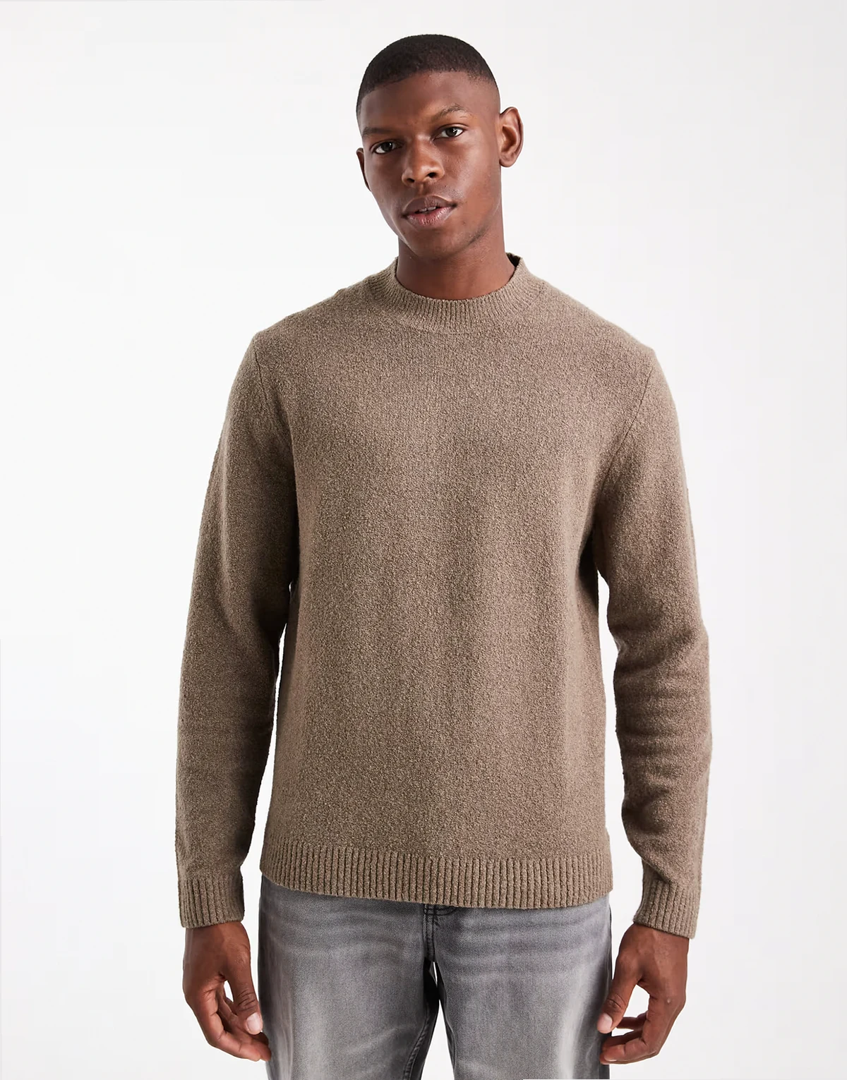 Premium boucle sweater in beige