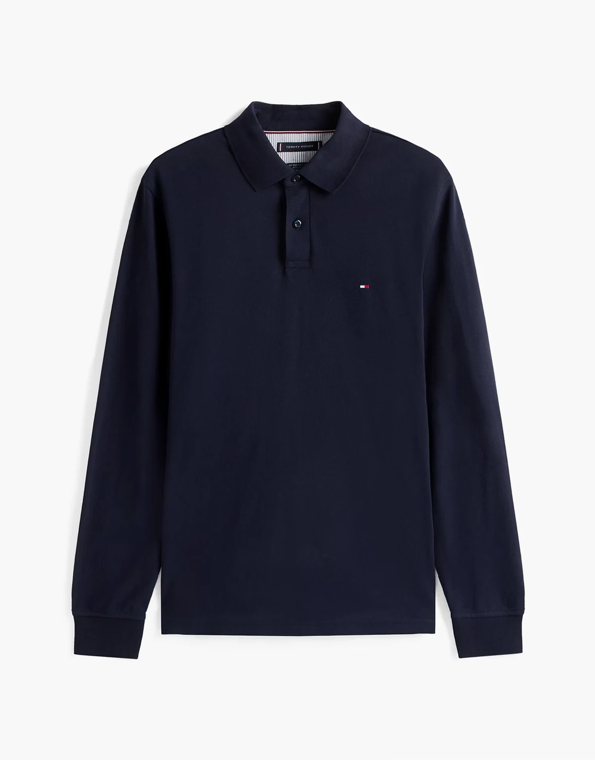 – 1985 – Regulär geschnittenes, langärmliges Polohemd in Marineblau