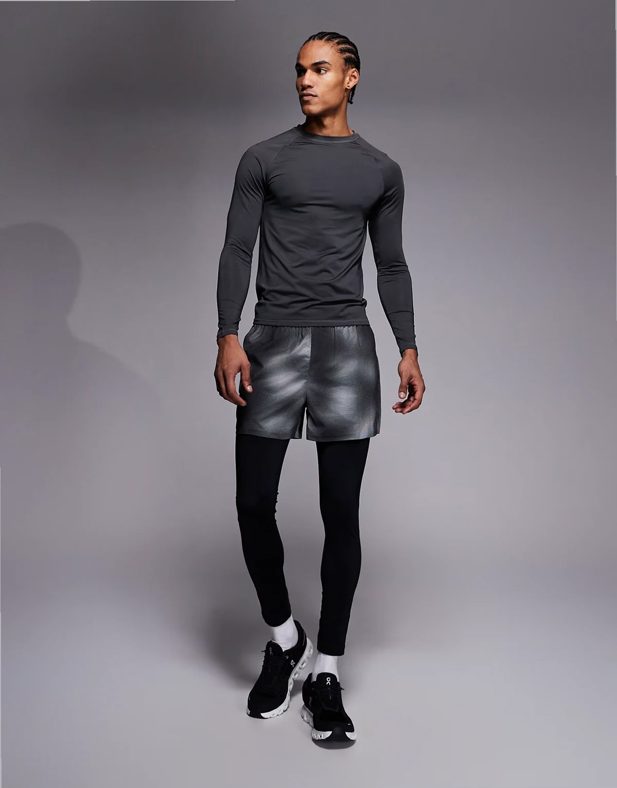 – Icon – Schnelltrocknende Baselayer-Sportleggings in Schwarz mit Handytasche