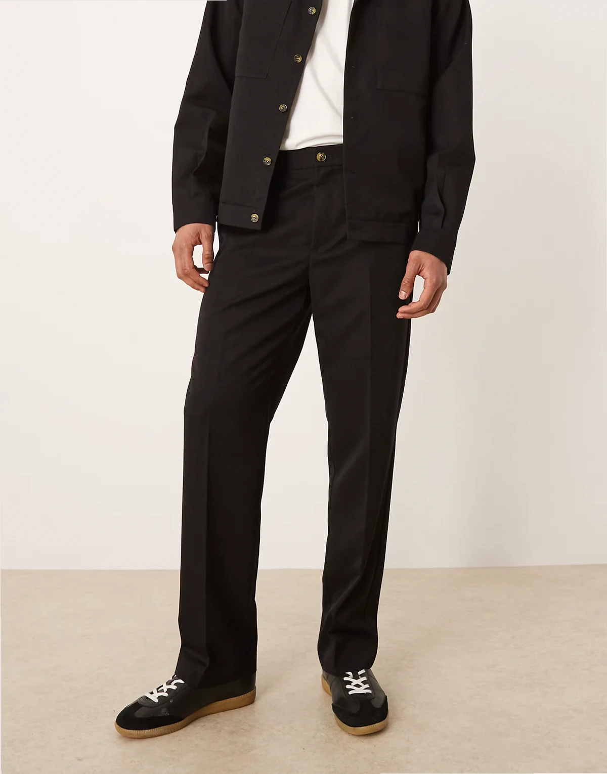 – Elegante Hose in Schwarz mit geradem Schnitt, Kombiteil