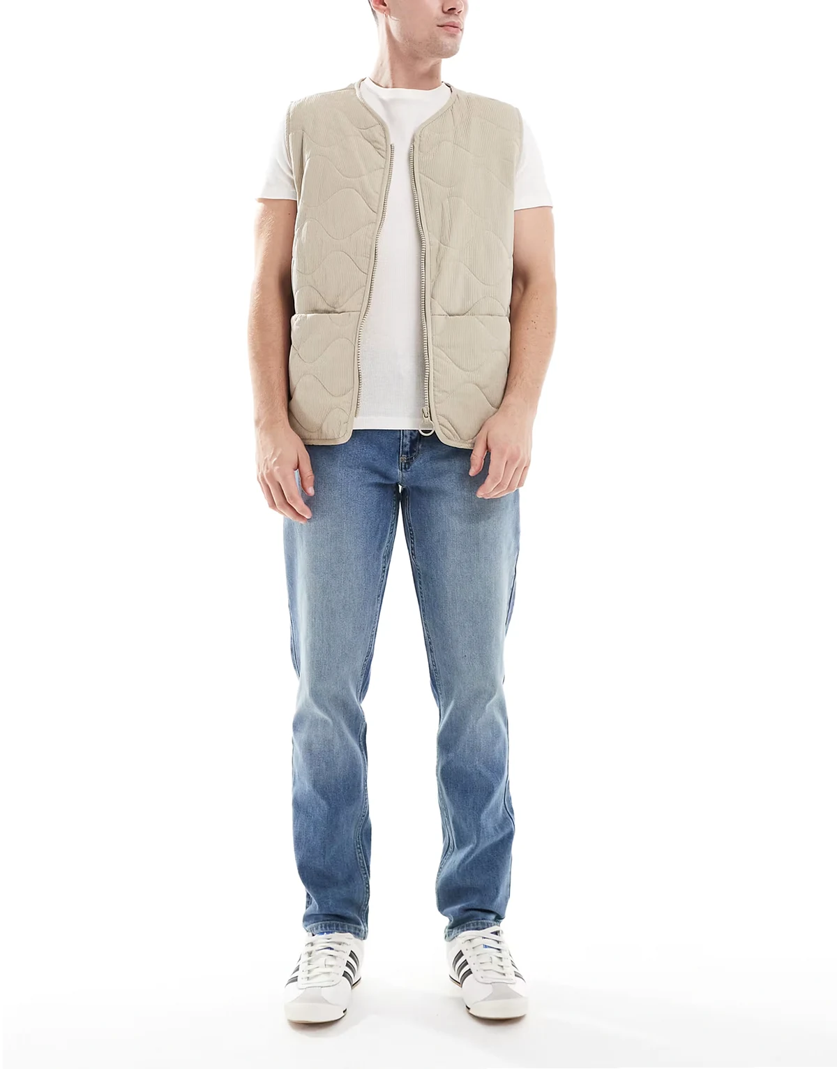 Elm straight leg denim jeans in blue wash