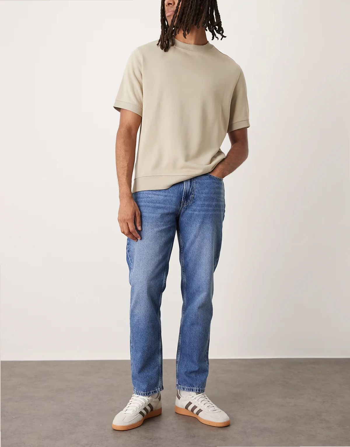 – Lori – Straight Jeans aus Baumwolle in Mittelblau